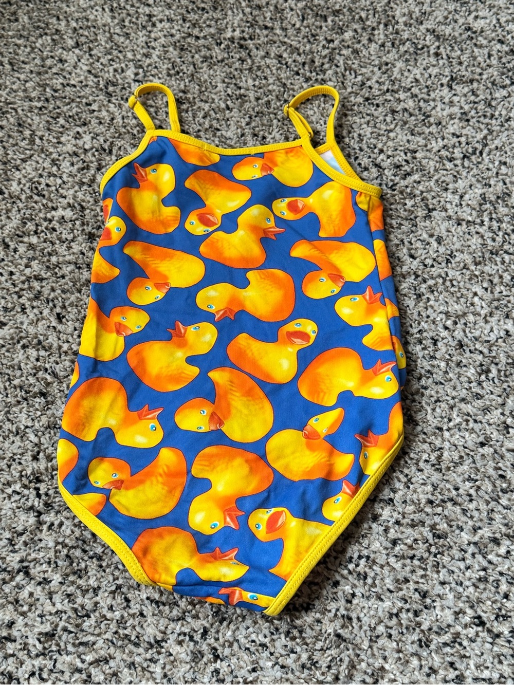 Stella Cove Blue One-Piece Swim with Yellow Rubber Duck Print